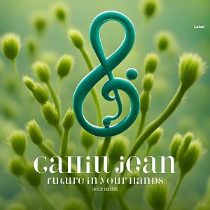 Pre Made Album Cover Asparagus An aqua-green treble clef woven among a garden of fantastical flora.