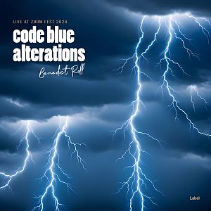Pre Made Album Cover Chathams Blue Lightning bolts radiating with electric blue energy on a stormy, dark backdrop, capturing the essence of power and intensity.