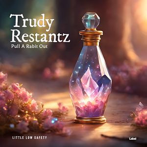 Pre Made Album Cover Kabul A crystal vial that is filled with glowing twilight, has magical light all around the vial, standing there, representing love's dual nature of endings and beginnings.