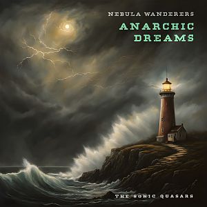 Pre Made Album Cover Armadillo In the heart of a tempest, a lone lighthouse beams through the darkness, its light pulsing in rhythm with the storm's fury, guiding souls home with its beacon.