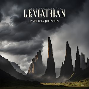 Pre Made Album Cover Shark Dramatic landscape of jagged peaks under ominous dark clouds, with a small patch of sunlight illuminating the valley.