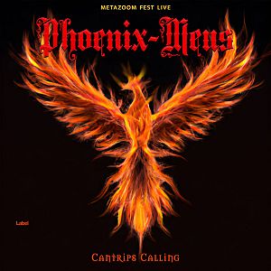 Pre Made Album Cover Asphalt a fire bird flying through the air on a black background
