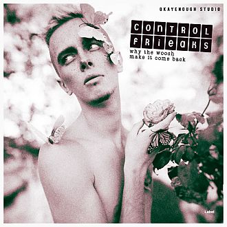 Pre Made Album Cover Swiss Coffee a man with a butterfly on his face holding a flower