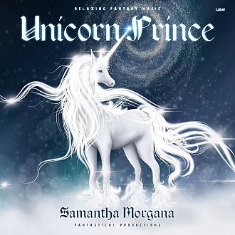 Pre Made Album Cover Athens Gray a white unicorn standing in the snow