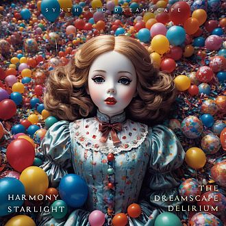 Pre Made Album Cover Ship Gray a doll sitting in a pile of balloons