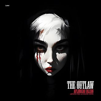 Pre Made Album Cover Cod Gray a woman with white hair and blood on her face