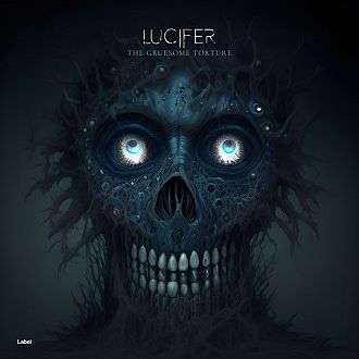 Pre Made Album Cover Bunker a creepy looking skull with glowing eyes